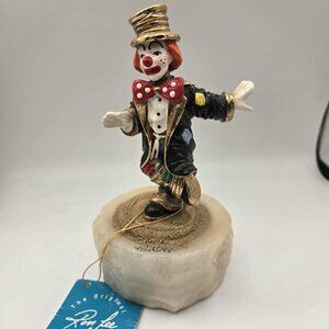 Vintage 90s Clown Hobo Chip Off Old Block Ron Lee Signed 95 Onyx Base 24K CCG8